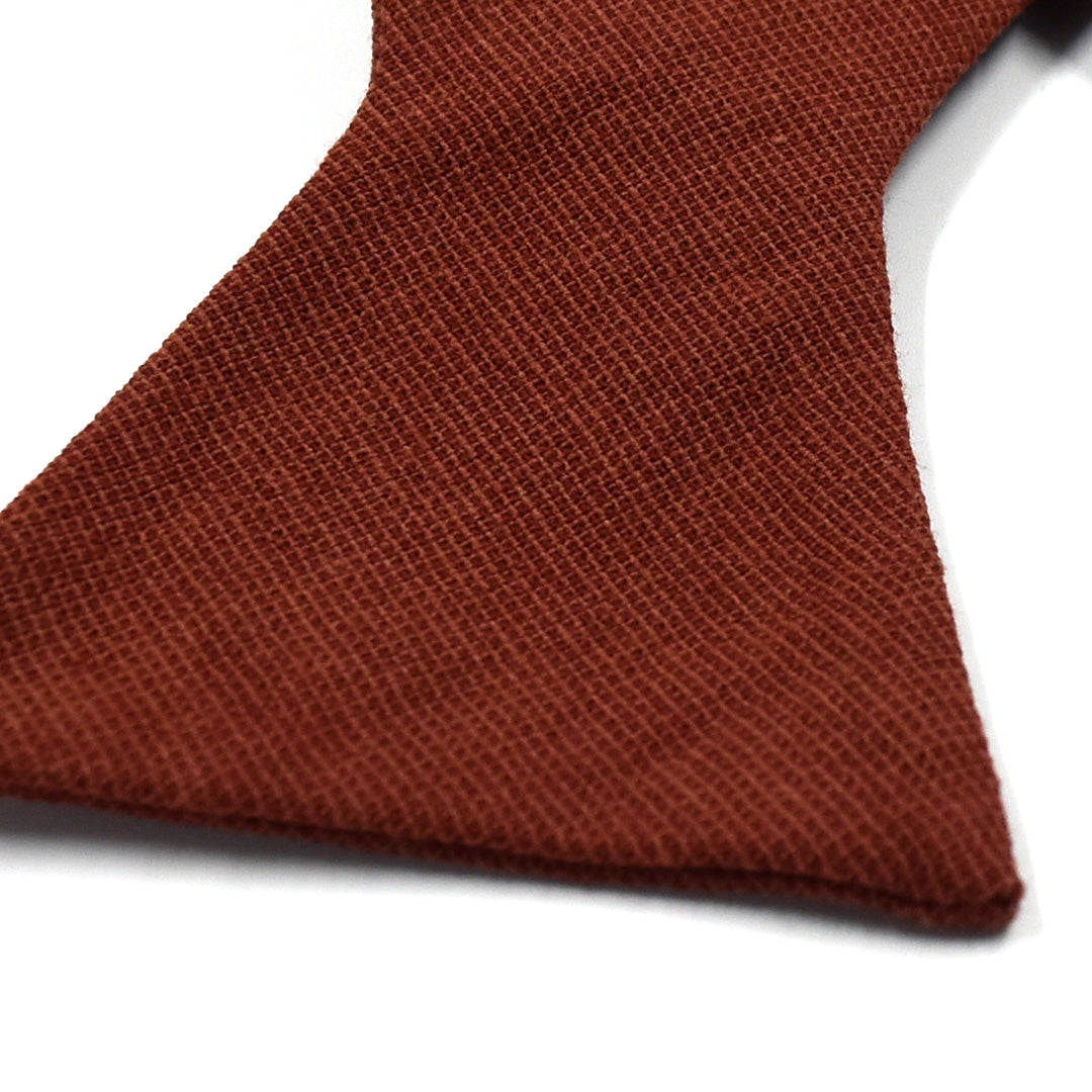 Solid Cinnamon Self Tie Bow Tie