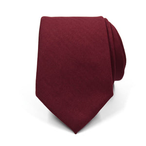 Solid Herringbone Burgundy Tie