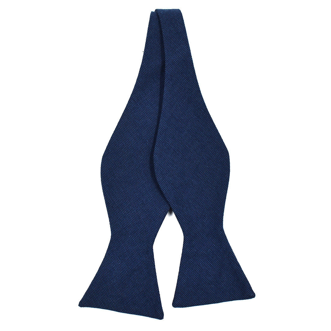 Solid Marine Navy Self Tie Bow Tie