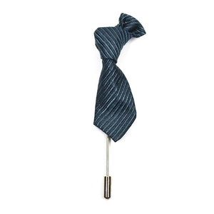 Lapel Pin - Striped Blue Tie