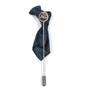 Lapel Pin - Striped Blue Tie