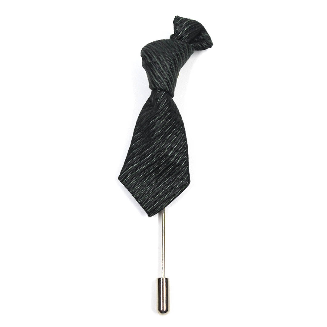 Lapel Pin - Striped Green Tie