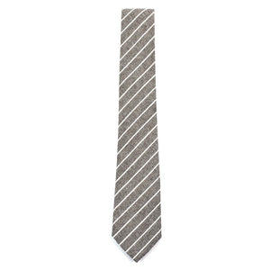 Striped Linen Brown Tie