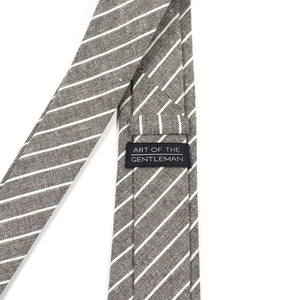 Striped Linen Brown Tie