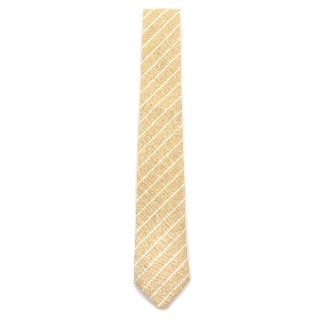 Striped Linen Canary Tie