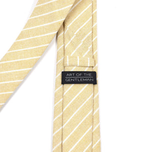 Striped Linen Canary Tie