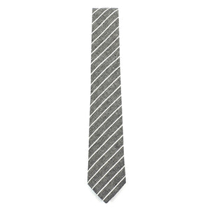 Striped Linen Pewter Tie