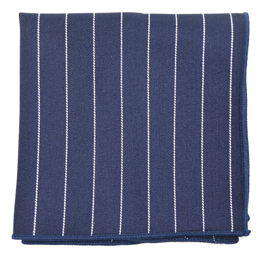 Striped Navy Pocket Square