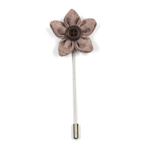 brown flower lapel pin