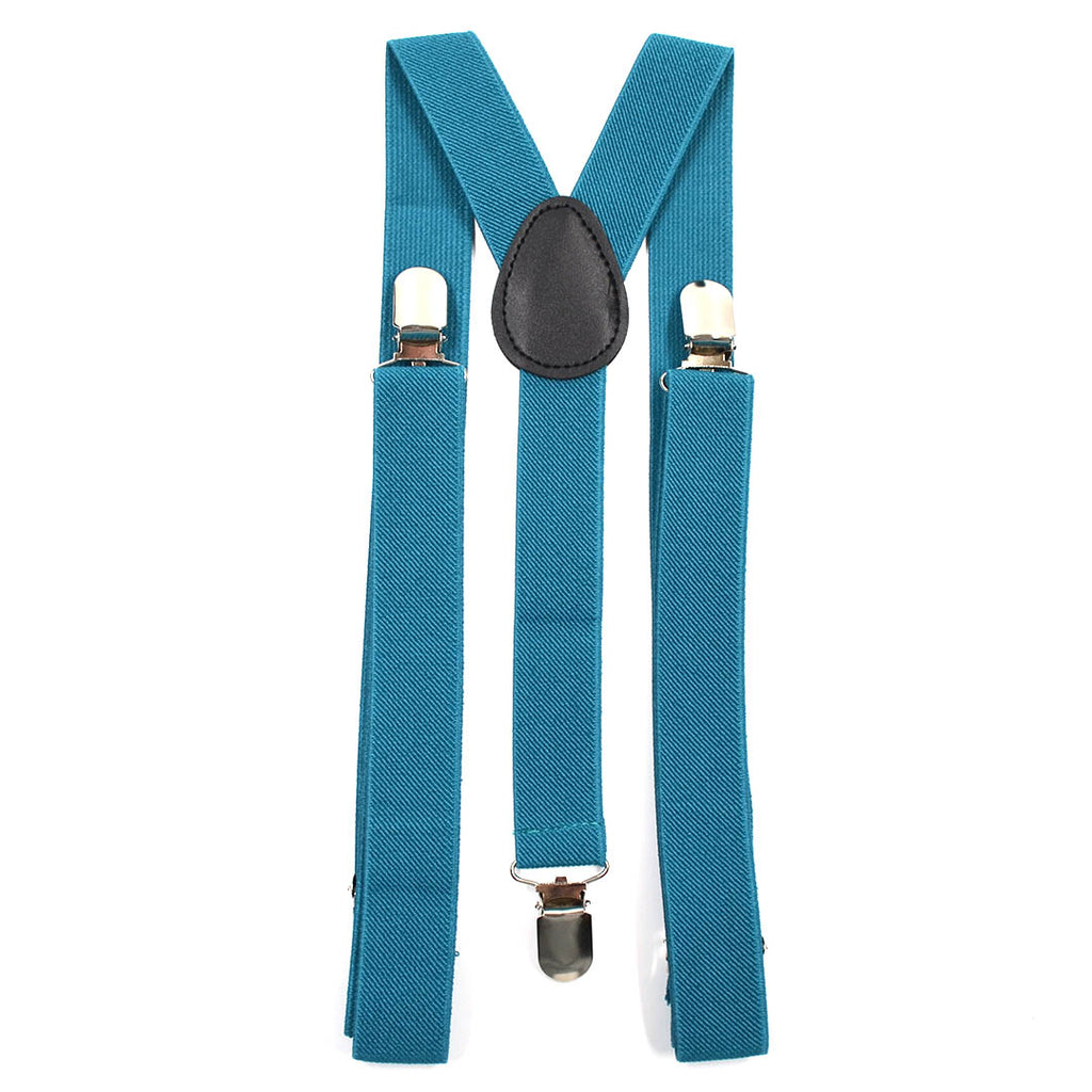 Bretelles De Suspension Pour Garçon Bleu Turquoise - Clip Y Réglable - Occasion Très Bon état
