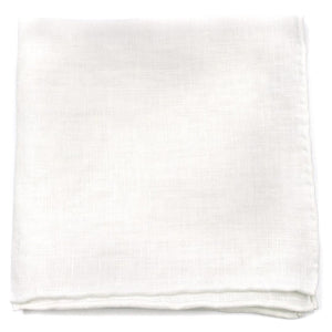 White Border Linen Pocket Square