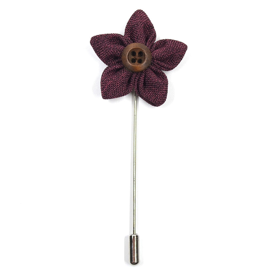 Lapel Pin - Wildflower Burgundy