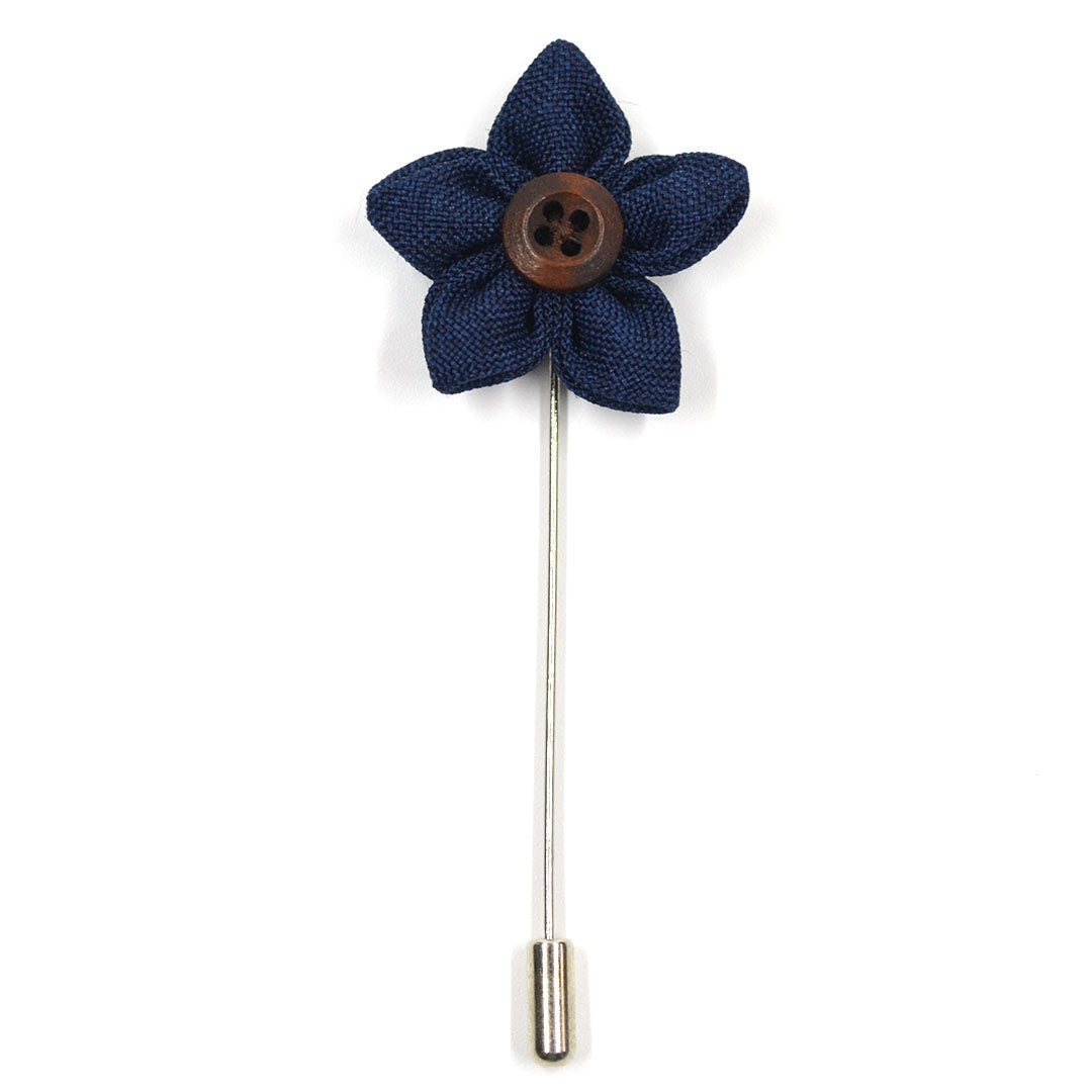 Lapel Pin - Wildflower Navy