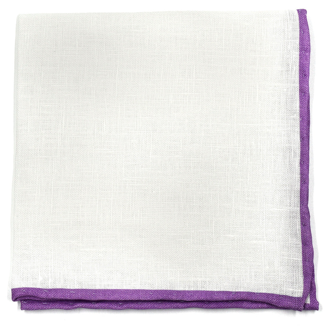 Wisteria Lavender Border Linen Pocket Square