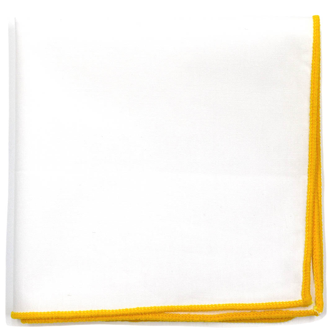 Yellow Border Pocket Square