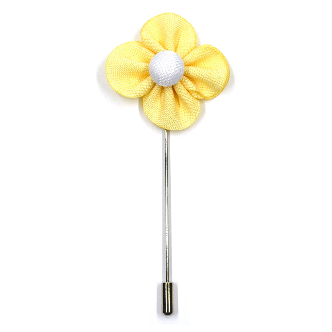 Lapel Pin - Pearl Floral Yellow