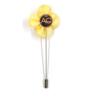 Lapel Pin - Pearl Floral Yellow