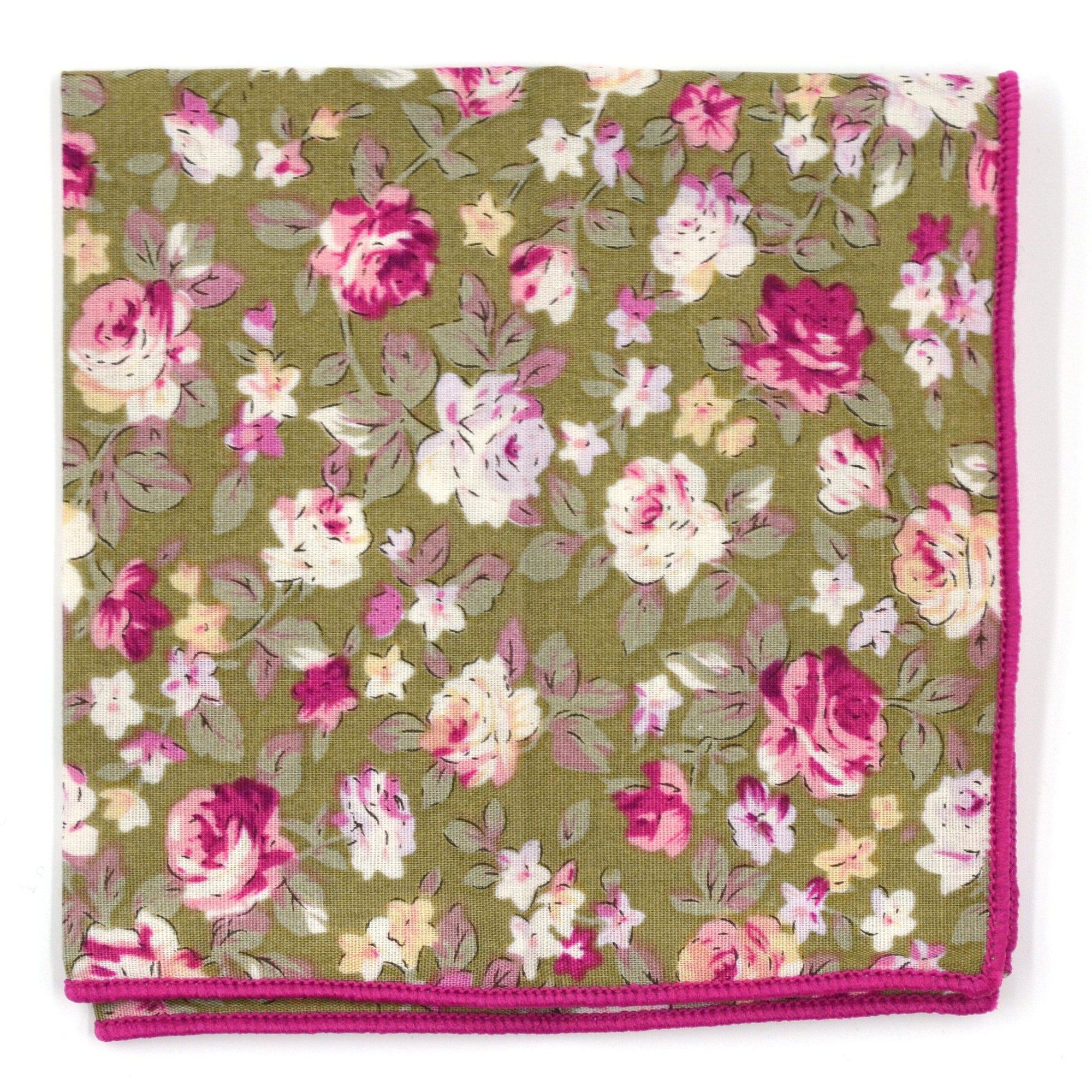 Floral Lily Rose Pocket Square