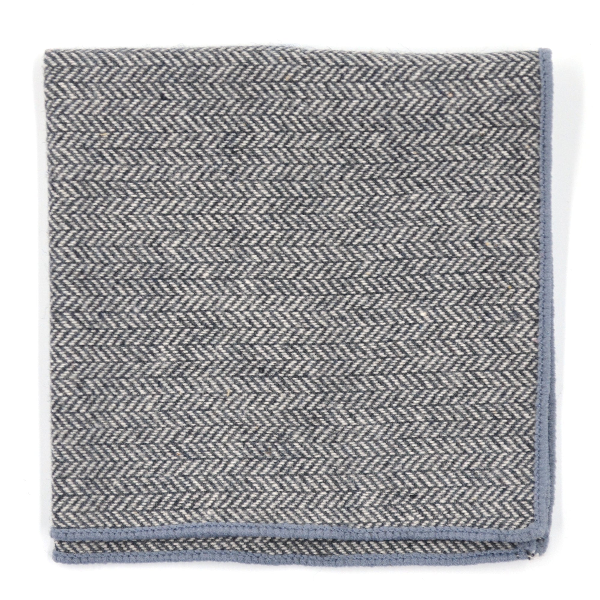 Herringbone Grey Pocket Square