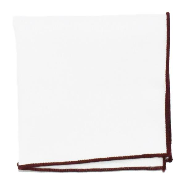 Maroon Border Pocket Square