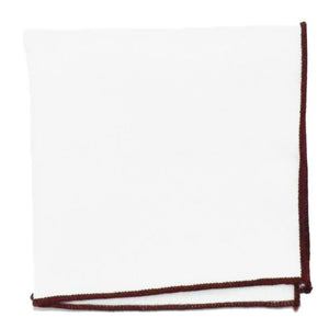 Maroon Border Pocket Square