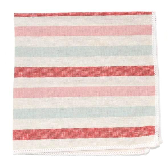 Striped Arctic Cherry Pocket Square