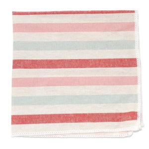 Striped Arctic Cherry Pocket Square