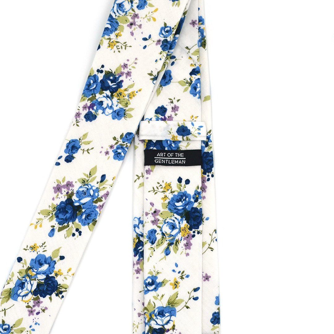Floral Blueberry Tie