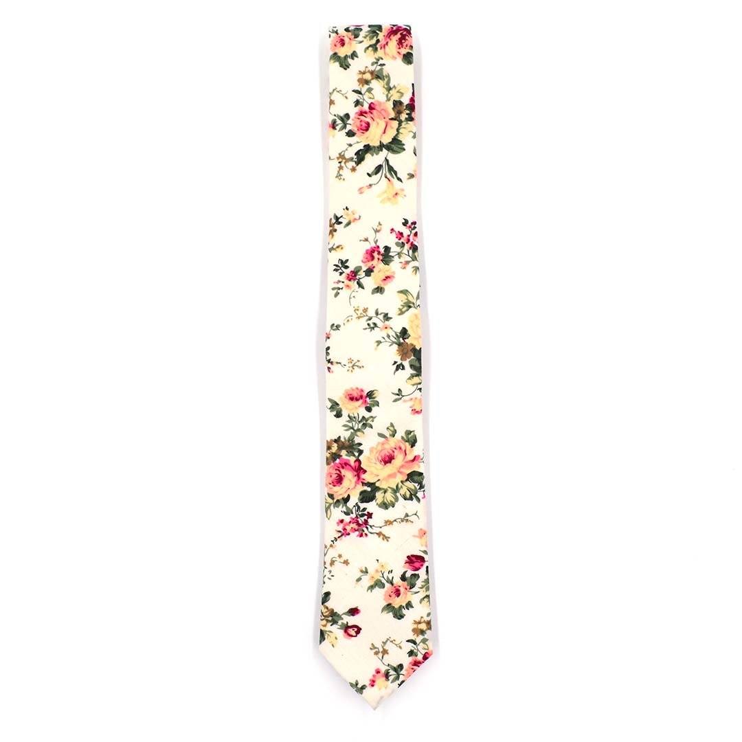 Floral Cream Tie - Art of The Gentleman