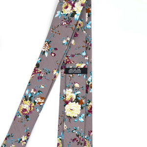 Floral Grey Rose Tie