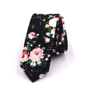 Floral Obsidian Tie