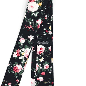 Floral Obsidian Tie