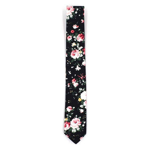 Floral Obsidian Tie
