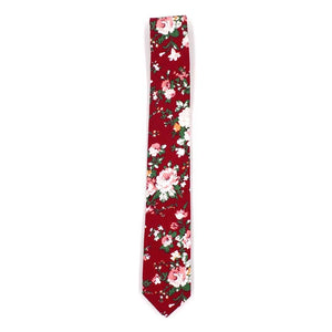 Floral Red Rose Tie