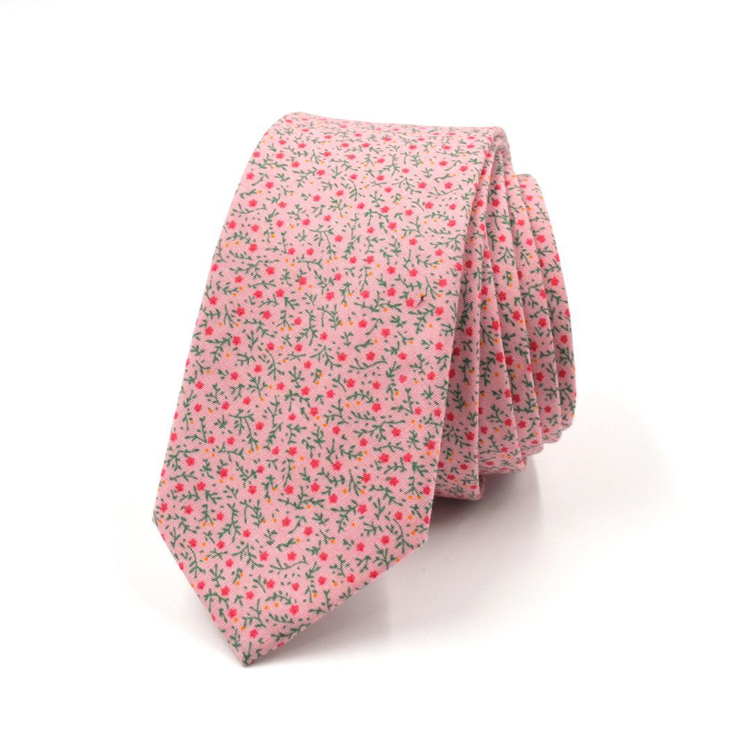 Floral Strawberry Field Tie