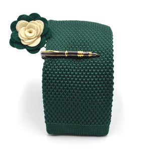 Knitted Emerald Tie Set