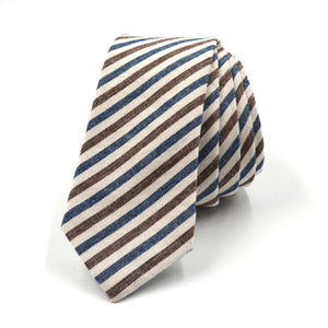 Striped Oxford Blue Stone Tie Traditional