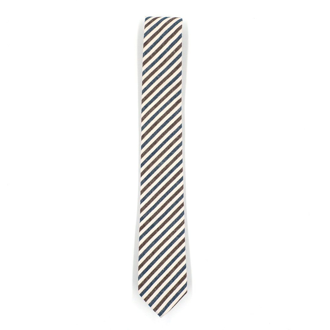 Striped Oxford Blue Stone Tie